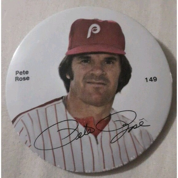 1978 PETE ROSE Baseball Pin Button  3 Inch  149  Philadelphia Phillies MLB  USED - Picture 1 of 3